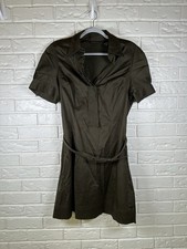 New York & Company Size 14 Y2K Olive Utility Dress Belted Career Girl