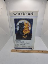 WonderArt Latch Hook Kit 426122 Moonlight Meow   15" x 20"   New in Box