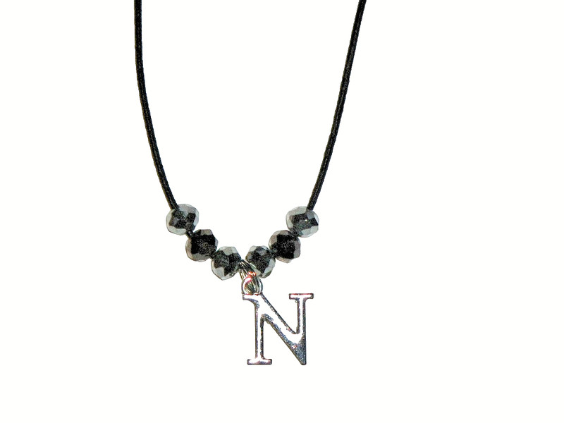 INITIAL "N" PENDANT NECKLACE (13 7/8"):  HAND-MADE JEWELRY BY T.L.C.