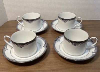 FOUR Noritake Squirewood 4013 Tea Coffee Cup & Saucer Plate Sets