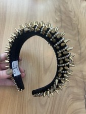 A Never Worn Jayley Headband Hair Accessory Black Gold with Rhinestones. NWT