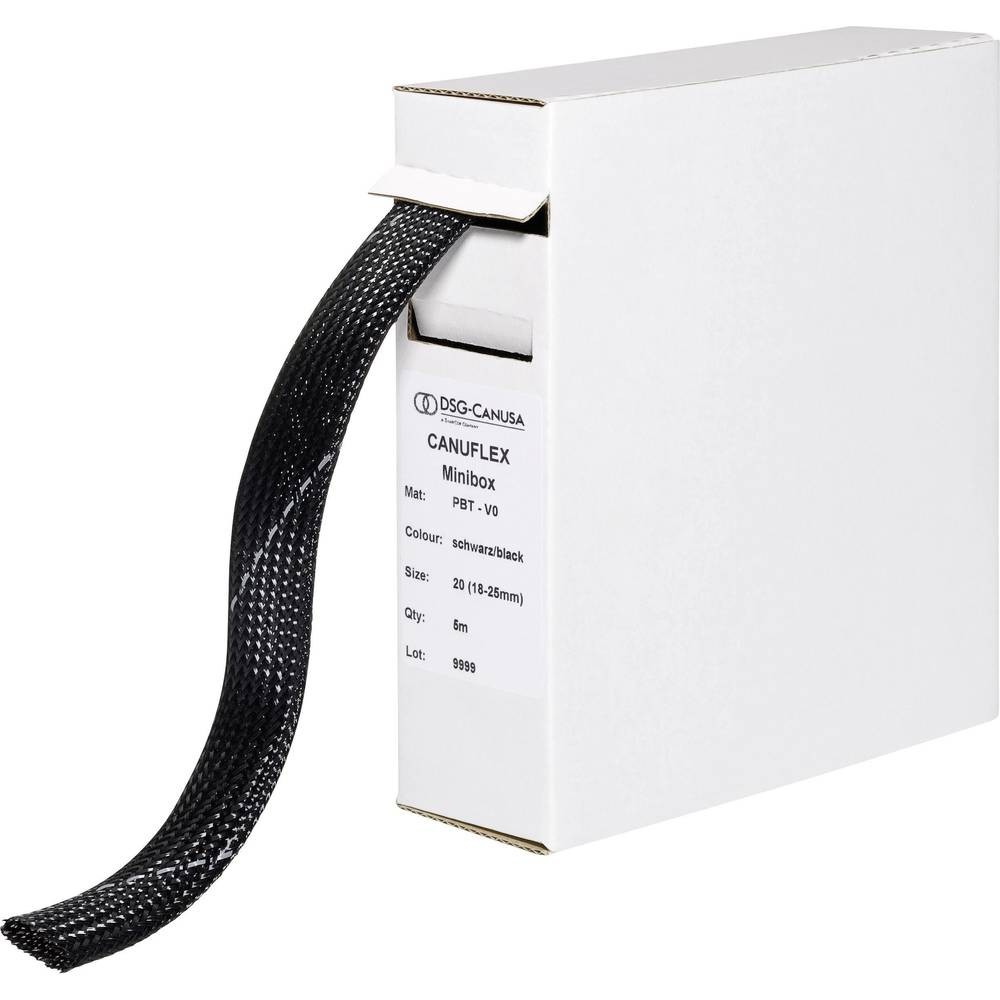 Gaine tressée DSG Canusa pour protection et gestion des câbles noirs 5m