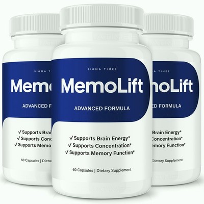 MemoLift Capsules, Memo Lift Advanced Brain & Memory Support Supplement - 3 Pack