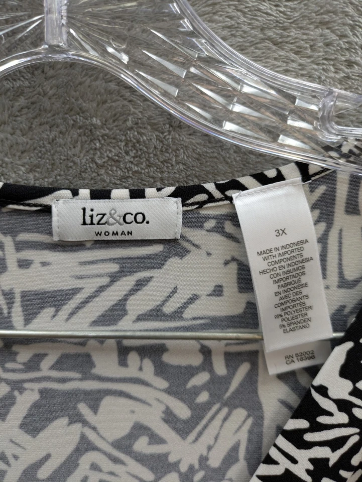 Blusa para mujer talla grande mezcla de poli spandex cortina líquida elástica resistente arrugas Foto 2 de 4