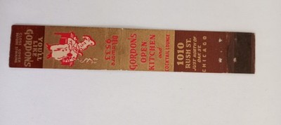 Gordons Kitchen Chicago IL Matchcover Lot 748 No Tariff Fee