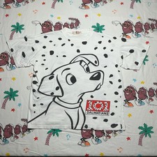 Vintage 90  s California Disney 101 Dalmatians Graphic T-Shirt Black Spots AOP