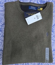 Polo Ralph Lauren Men's Classic L/S Sweater Medium Textured Design Green NWT