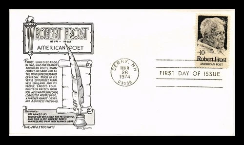 DR JIM STAMPS US COVER ROBERT FROST AMERICAN POET FDC LOWRY ARISTOCRATS