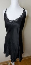 Vintage Victoria  s Secret Gold Label Silk Slip Dress Women  s Size Large Black