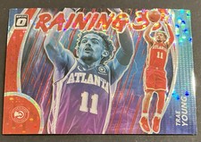 Trae Young 2020-21 Panini Donruss Optic #8 Raining 3s Red Pulsar Atlanta