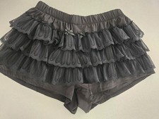 Black Tiered Lace Ruffle Bloomer Shorts/skort – Coquette Y2K Goth (Size XL)