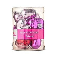 Way To Celebrate Valentine's Day Pink, Hot Pink  Red Ornaments, 12 Count -