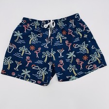 Chubbies Swim Trunks Mens Medium Neon Lights 5.5  Inseam Flamingo Palm Tree