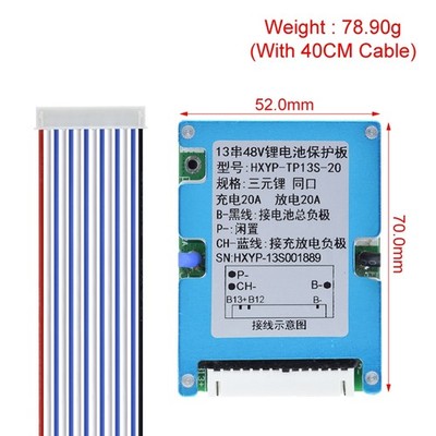 1103　爆電力❗12V 50Ah インフォリチウム電池 BMS搭載 電動ボート 13S 48V 20A BMS Li-ion Battery Charge Protection Board Common Port