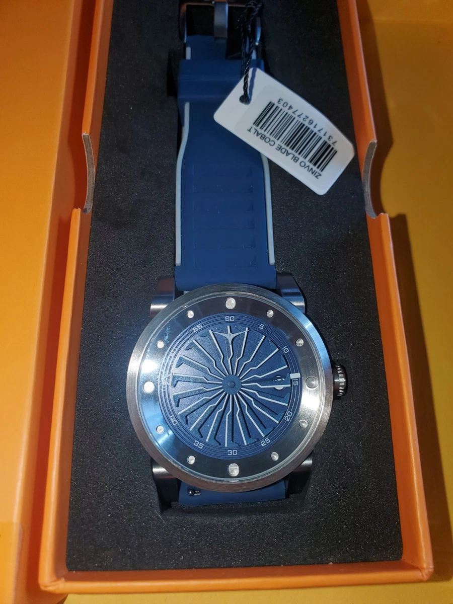 Montre Zinvo Rival Quartz - Acier Noir Et Marron, Verre Saphir, Bracelet Silicone - Homme - Neuf