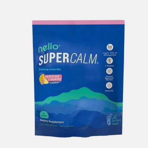 | Free Shipping Nello Super Calm Calming Drink Mix Energy Raspberry Lemonade - Picture 1 of 5