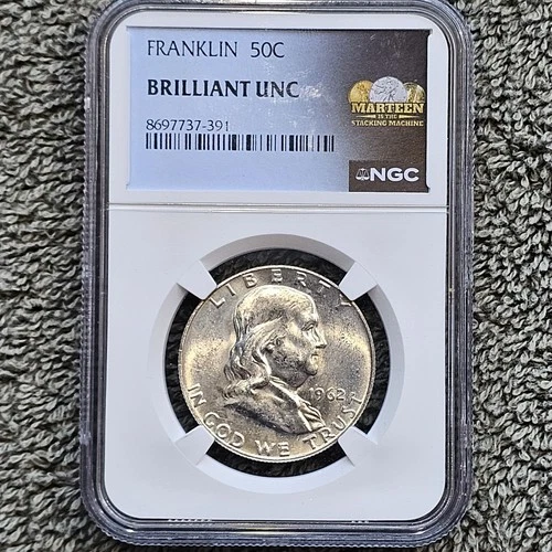 1962-D 50C Franklin Half Dollar Brilliant UNC NGC Marteen Edition Uncirculated