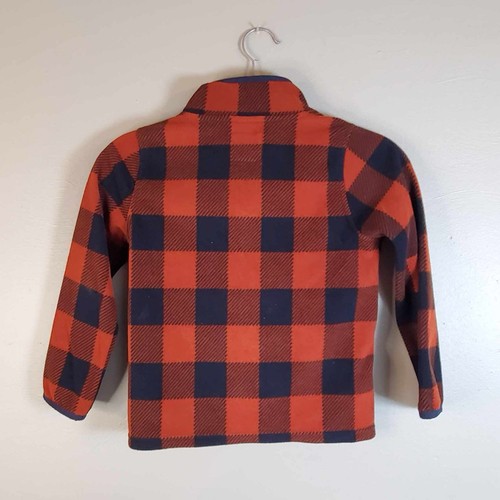 Vintage Kids OshKosh B’Gosh Fleece Plaid Jacket 7 Full Zip Thermal Long Sleeve - Picture 3 of 7