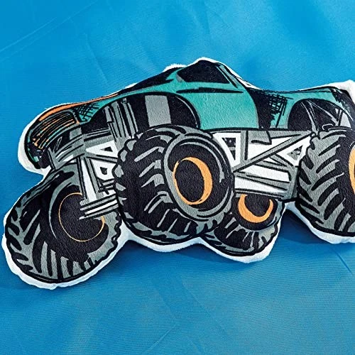 Conjuntos de roupa de cama 3 peças para meninos - Microfibra macia dupla multicolorida Monster Truck - Imagem 4 de 4