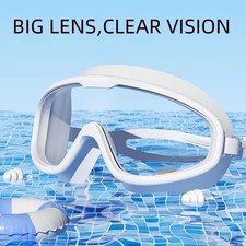 Swim Goggles Adult with Nose Cover, Anti-Fog Clear Diving Mask Wide View Soft US