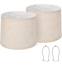 Lampshades Set of 2, Drum Lampshades 11.6" Top x 12.6" Bottom x 9.8" High,...