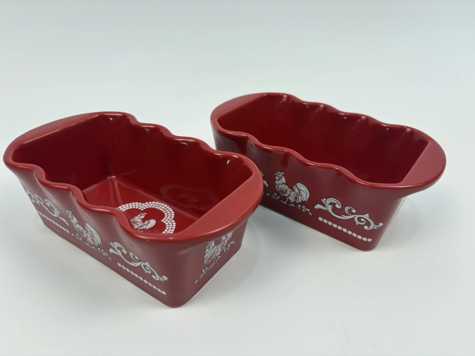 Temp-Tations by Tara - Seasonal 12oz Mini Loaf Pans Red w/ Rooster Set of 2