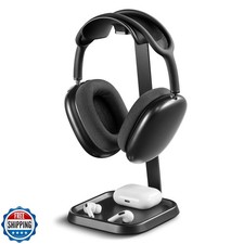 QinCoon Headphone Stand, Curved Headset Stand with Storage Tray,