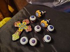 8 vintage ceramic handpainted drawer pulls knobs — photo 1