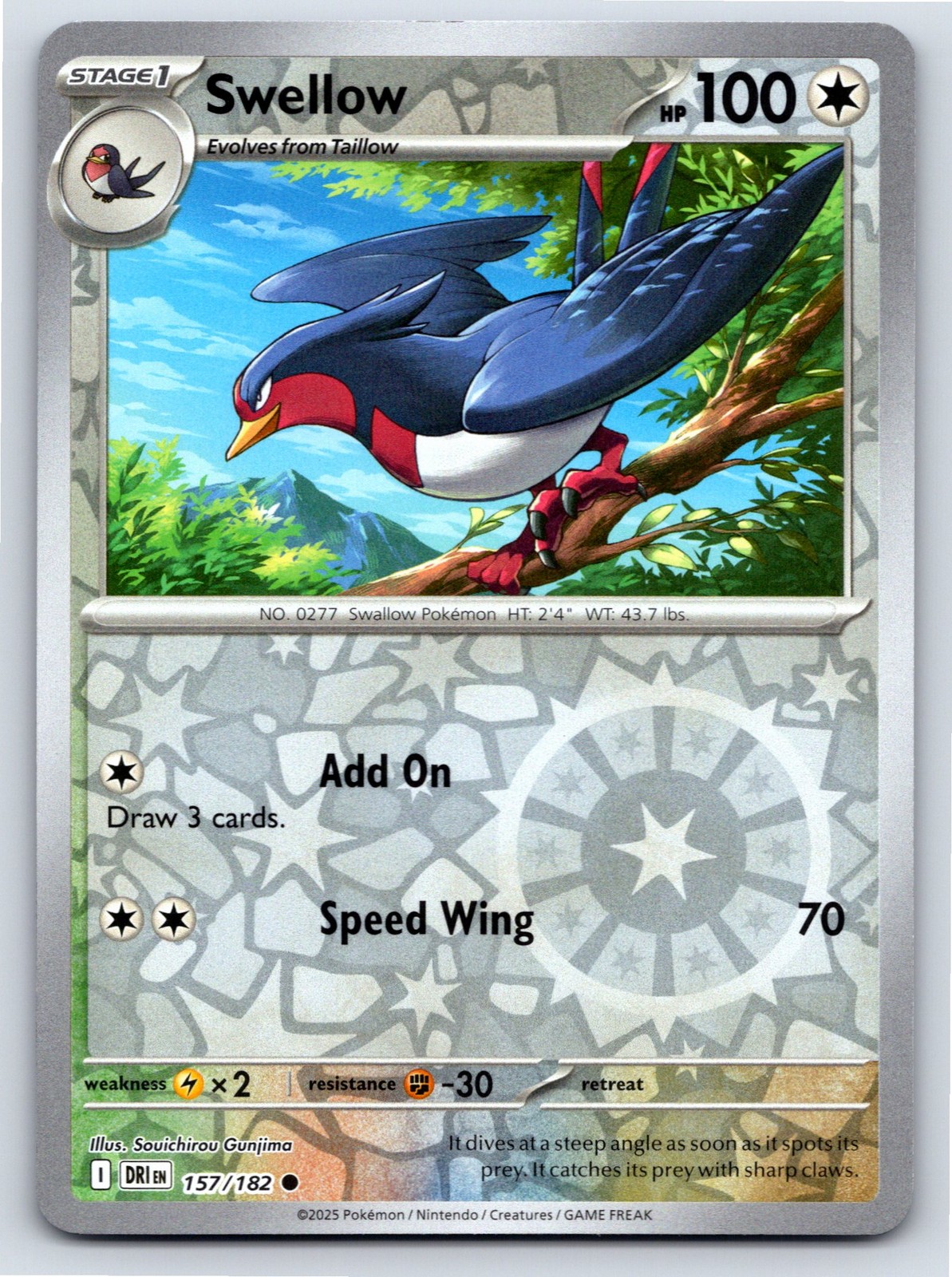 Destined Rivals - NM - Swellow 157/182 Reverse Holo US Seller