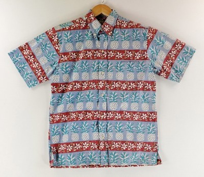 Phil Edwards Reyn Spooner Button Down Hawaiian Shirt Pineapples Flowers Mens S