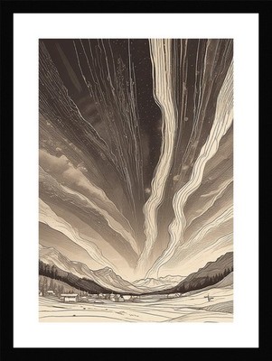 Epische Nordlichter gerahmtes Wandbild Poster Leinwanddruck Bild