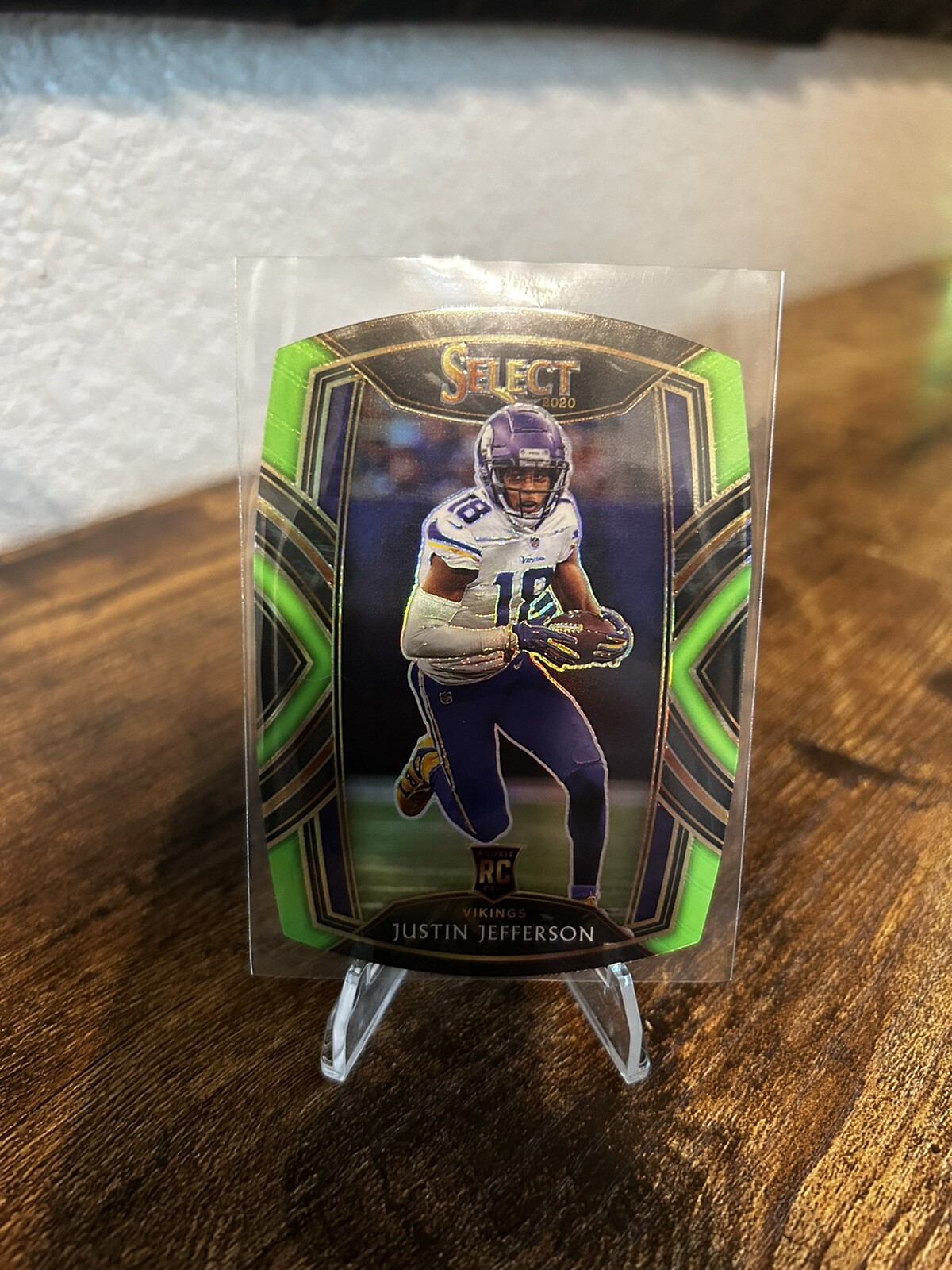 2020 Panini Select - Club Level Neon Green Prizm Die-Cut #261 Justin Jefferson