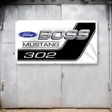Mustang BOSS 302 Banner Mancave Classic Muscle Car Sign 4 foot for Ford