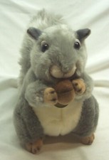 Aurora Miyoni NICE SOFT GRAY SQUIRREL W/ NUT 8" Plush Stuffed Animal Toy