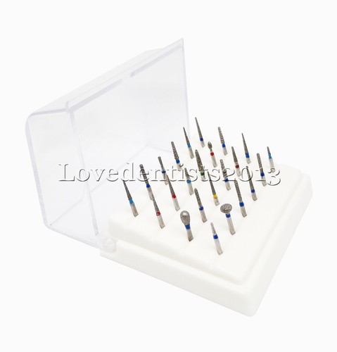 24Pcs Fg1.6 Dental Diamond Burs Set For Porcelain Shouldered Abutment Polishing - Picture 2 of 2