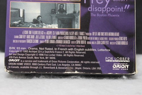 My Life and Times With Antonin Artaud VHS, 1996 RARE Hard to Find Black & White - Picture 7 of 12