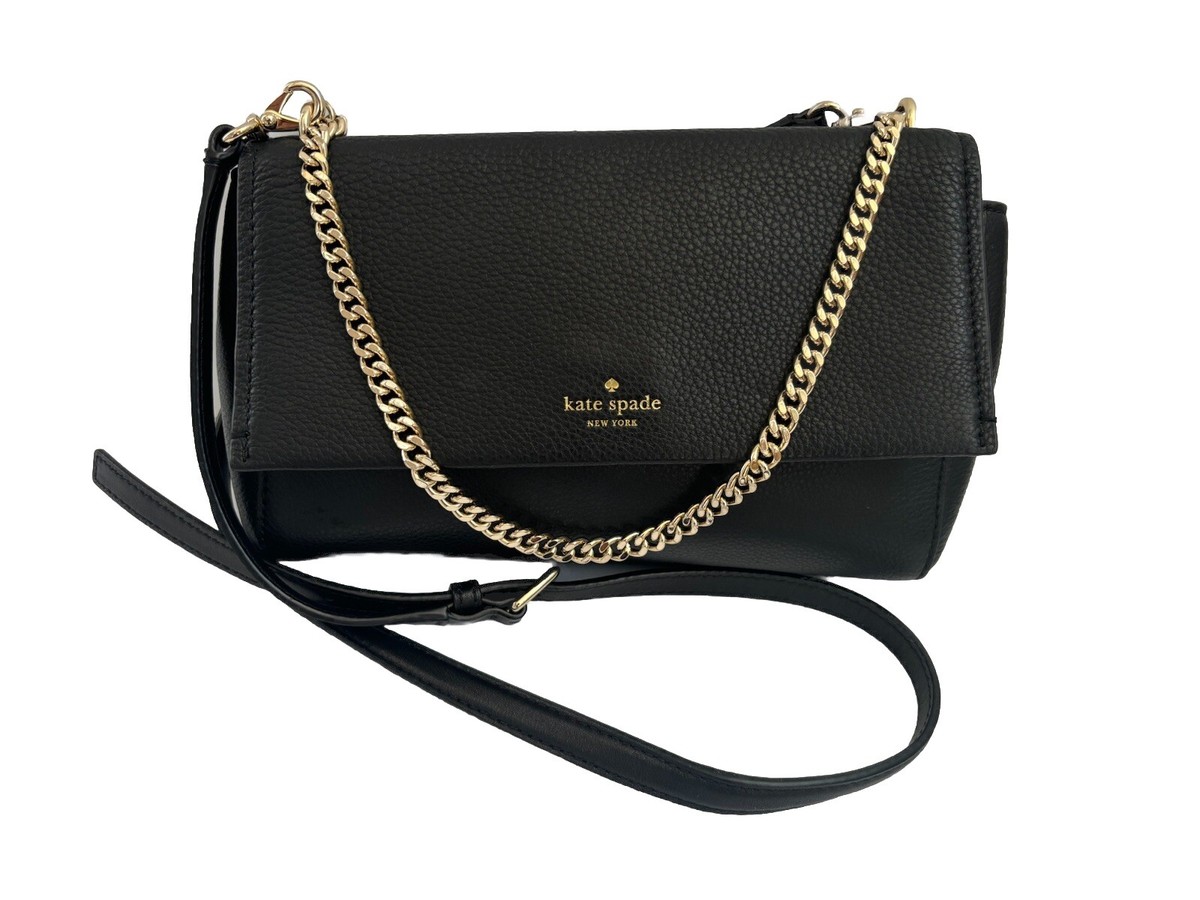 Kate Spade Crossbody Handbag Leather Black ShoulderBag Purse Kate Spade Crossbody Handbag Leather Black ShoulderBag Purse