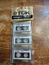 TDK MC60 3 Pack Microcassette Audio Tapes NOS New Opened Package Never Used