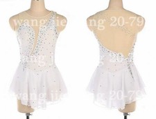 New Ice Figure Skating Dress, Figure Skating Dress For Competition white