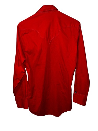 Rockmount Ranch Wear Shirt Mens Red Pearl Snap Shirt 15 1/2 - Picture 3 of 5