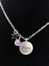 Pisces Zodiac Gemstone Astrology Constellation Horoscope Pendant Necklace