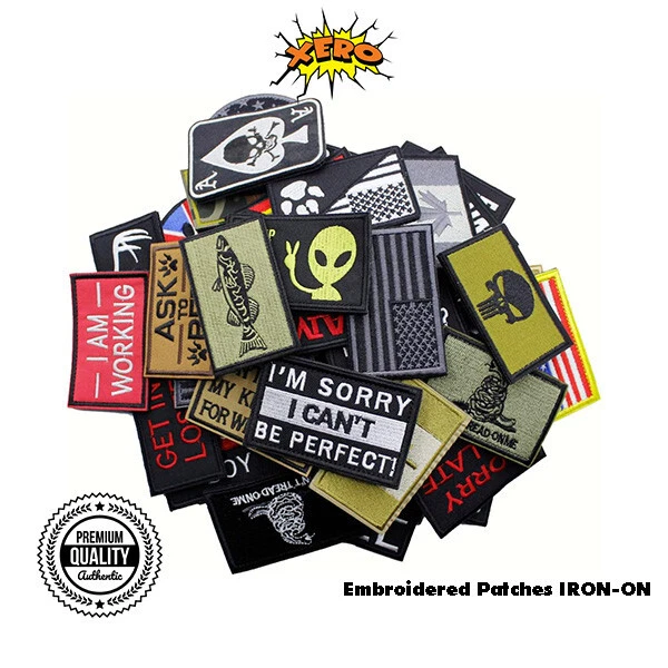 50 Pcs/lot Random Mix High quality Sew-on Iron-on Embroidered Patches - Image 2 of 4