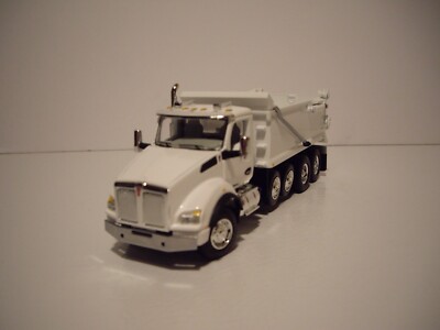 DCP FIRST GEAR 1/64 WHITE KENWORTH T880 QUAD-AXLE ROGUE DUMP TRUCK