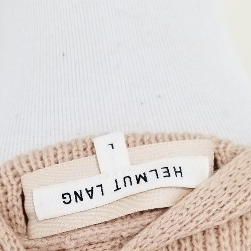 Helmut Lang Suéter Manga Cordones Tostado Cachemira Lana Cuello en V Mujer Talla Grande - Imagen 7 de 9