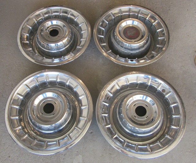 1956 Cadillac Hubcap Wheelcover Set (4) Used Original Hubcaps Hot Rod
