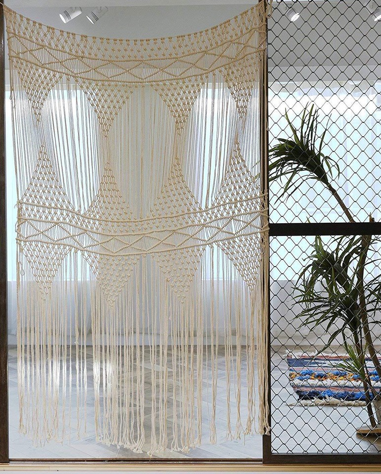 Flber Macrame Curtain For windows doorways Large macrame Wall Hanging