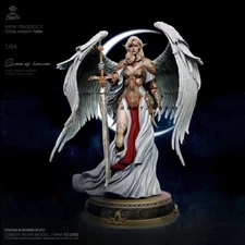 Resin Model - 75MM Scale 'Queen of Heaven' Angelic Elf Warrior with Wings and Sw