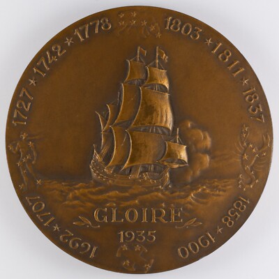 Médaille Rare "Gloire 1935" - Marine Française - Bronze Signé Georges Guiraud
