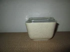 Vtg 501B PYREX Homestead Beige Tan Speckle 12 Oz 350 Ml Refrigerator Dish & Lid