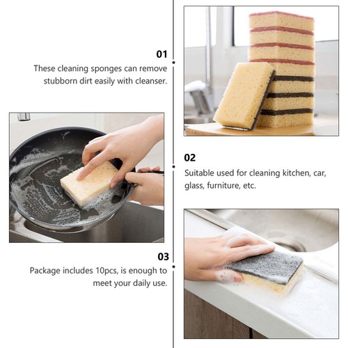 10pcs Washing Sponge Kitchen Cleaning Sponge Scrub Sponge Cleaning Scrub Sponge - Zdjęcie 4 z 12